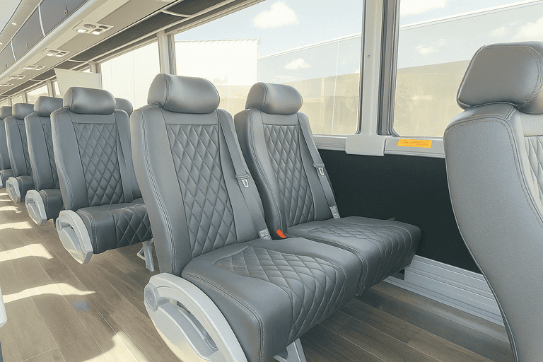 interior of Coach Bus Round Rock charter bus