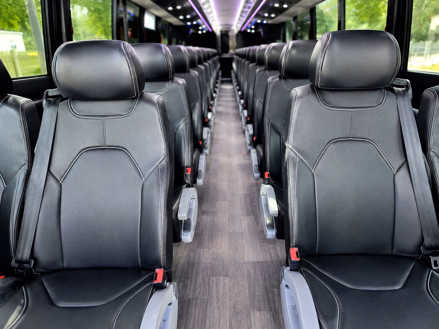 round rock charter bus rental interior